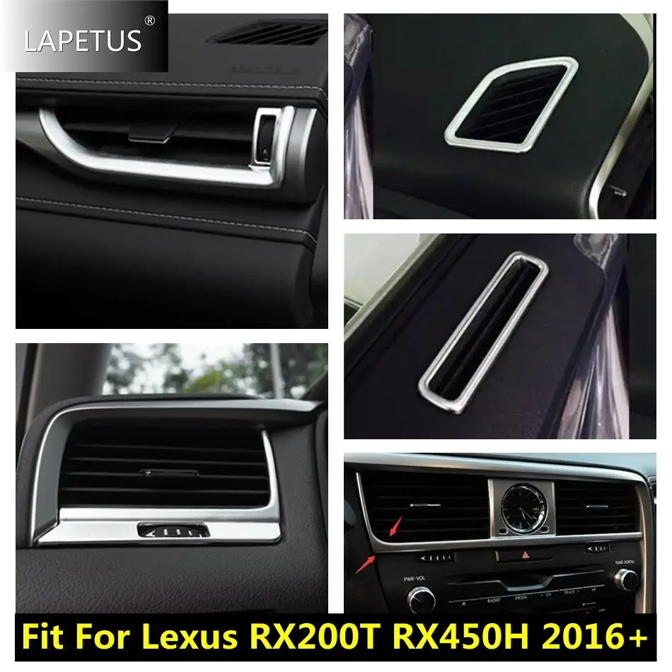 

Dashboard Air Conditioning AC Vent Outlet Clock Decor Frame Cover Trim Fit For Lexus RX RX450h 2016 - 2021 Matte Car Accessories