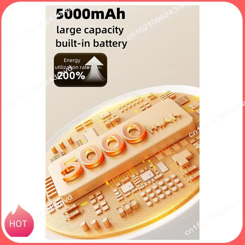 

HOT-Mini Портативный безлопастной вентилятор с циркуляцией воздуха USB Перезаряжаемый аккумулятор 5000 мАч 5 передач Wind Домашний беспроводной настольный вентилятор