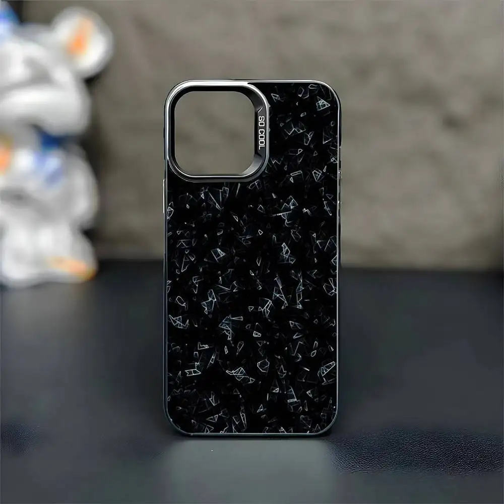 Carbon Fiber Pattern Painting Phone Case For iPhone17,16,15,14,13,12,11 Plus,Pro Max Black Matte Shockproof Cover