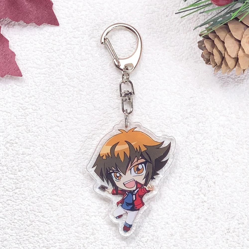 8Pcs Anime Characters Yu-Gi-Oh Car Keychain Accessories Acrylic Cute Charms Pendant For Bag Funny Key Holder Backpack Decoration