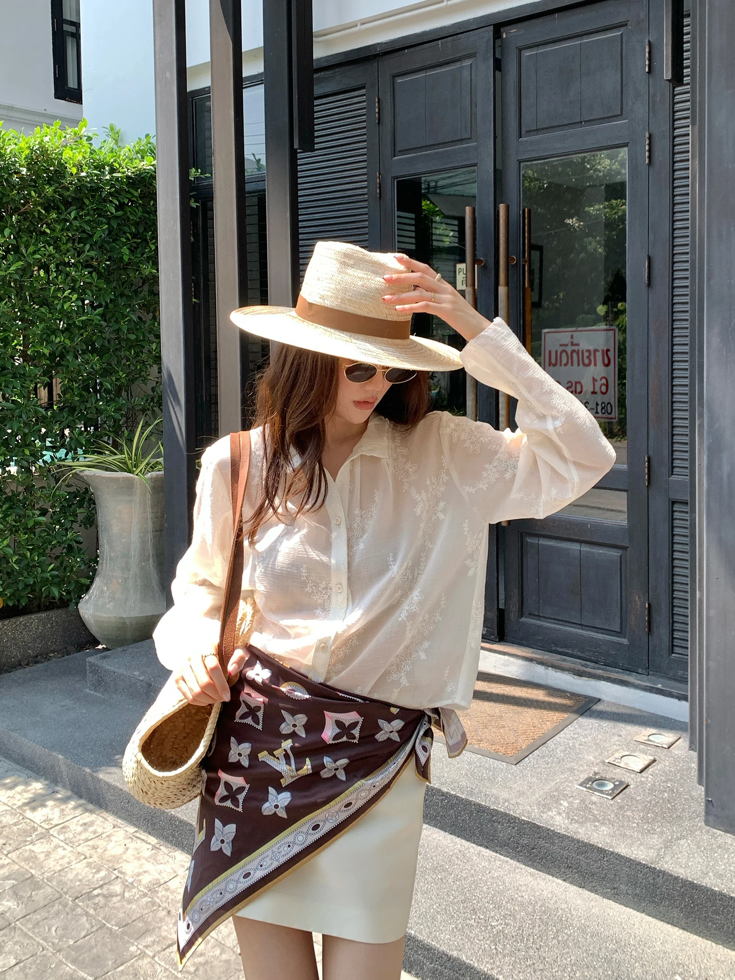 

Long Sve Embroidered Lace Trim Loose Fit Women's irt Dragon Xi Er Vintage Sle Slimming Top Y23 Casual Wear