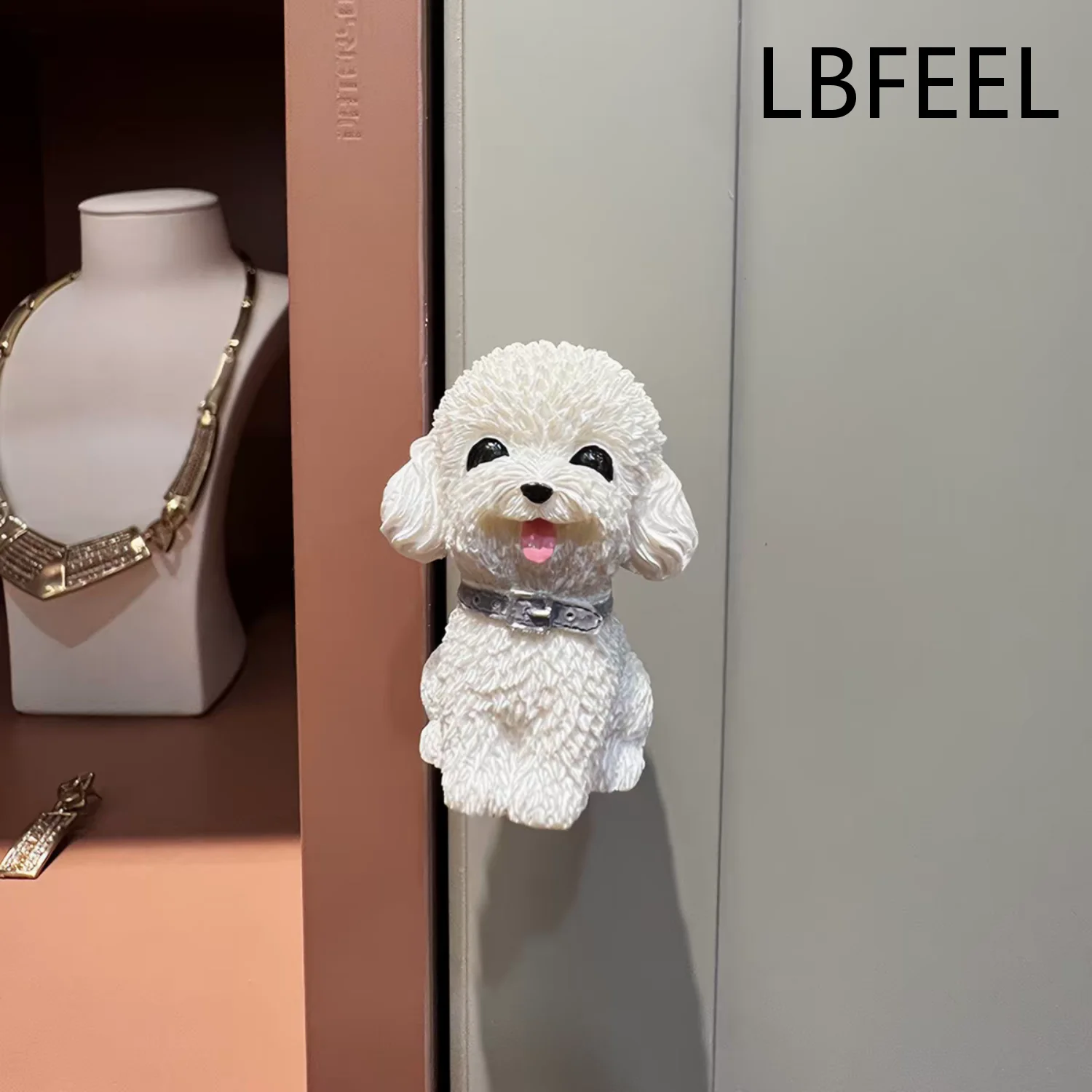 LBFEEL Cartoon Dog Children's Room Furniture Handle Creative Resin Decoration Knobs Brass Base Cute Nursery Cabinet pulls