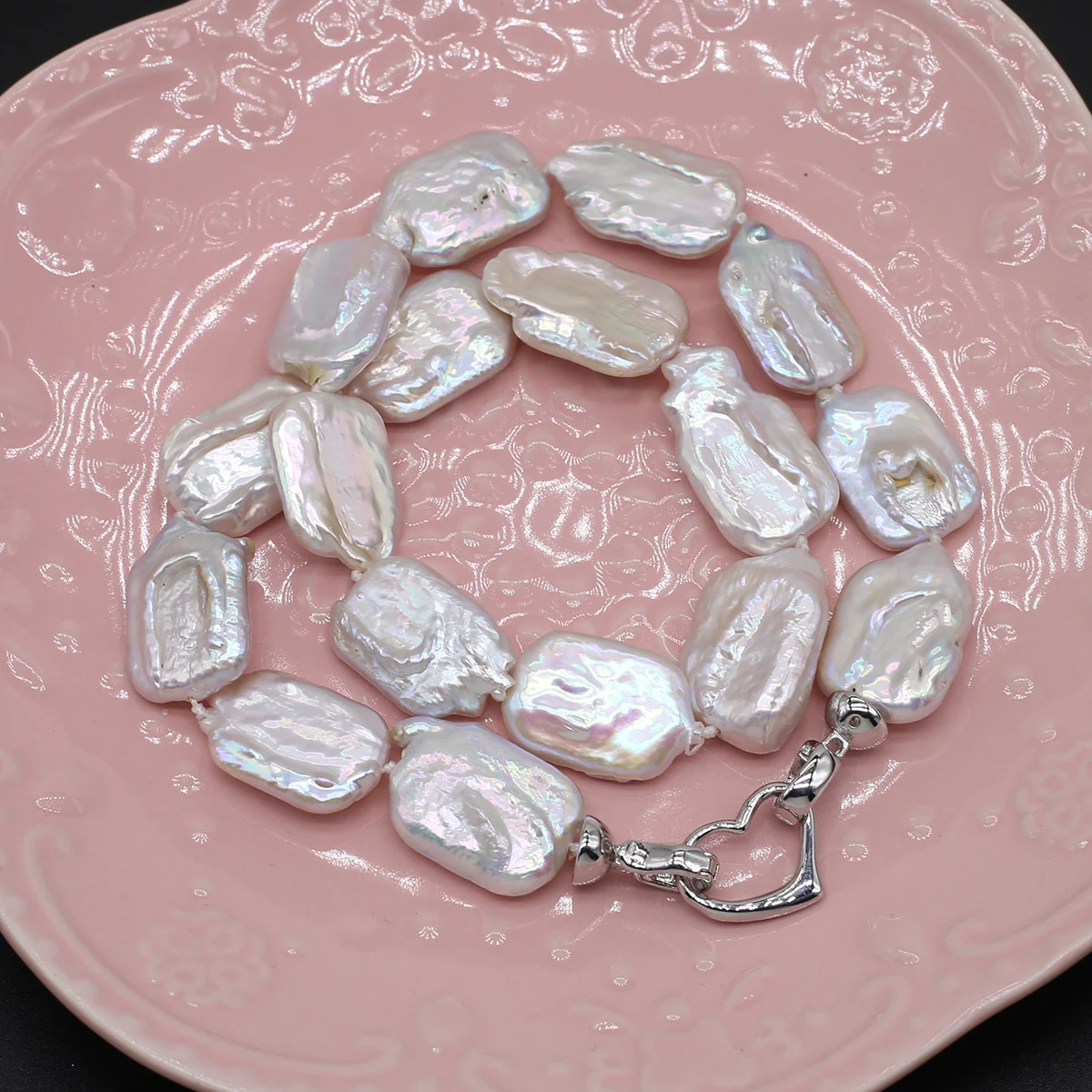 Natural Freshwater Pearl Necklace Baroque Square Exquisite Accessories Women Personality Necklace Girls Wedding Party Jewelry