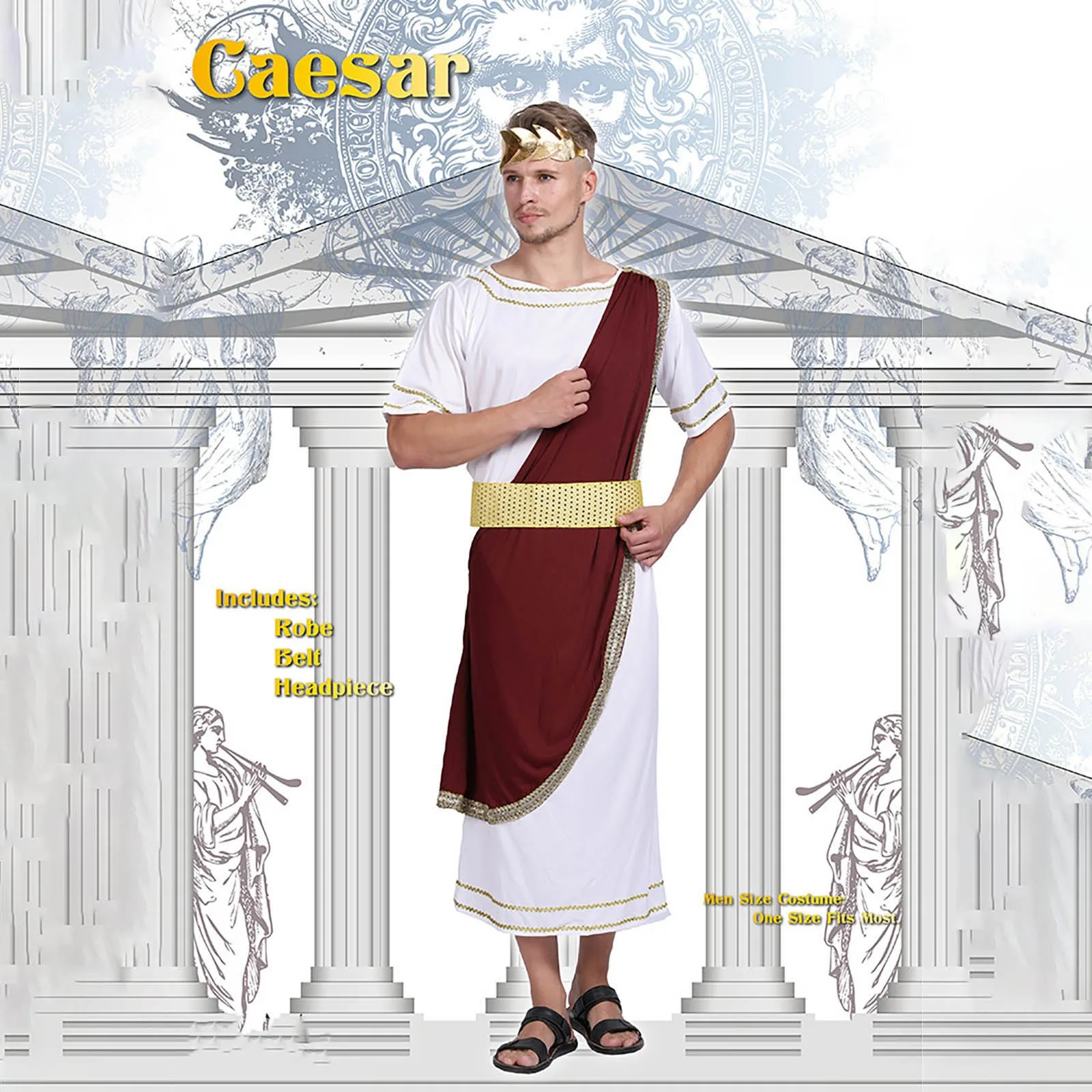 

Halloween Costume for Adult Carnival Party Fancy Dress Medieval Warrior Cosplay Ancient Greek Men Roman Toga Caesar costume