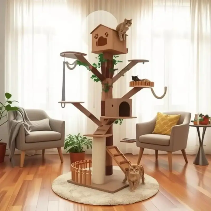 

Cat climbing frame nest integrated toy scratching board