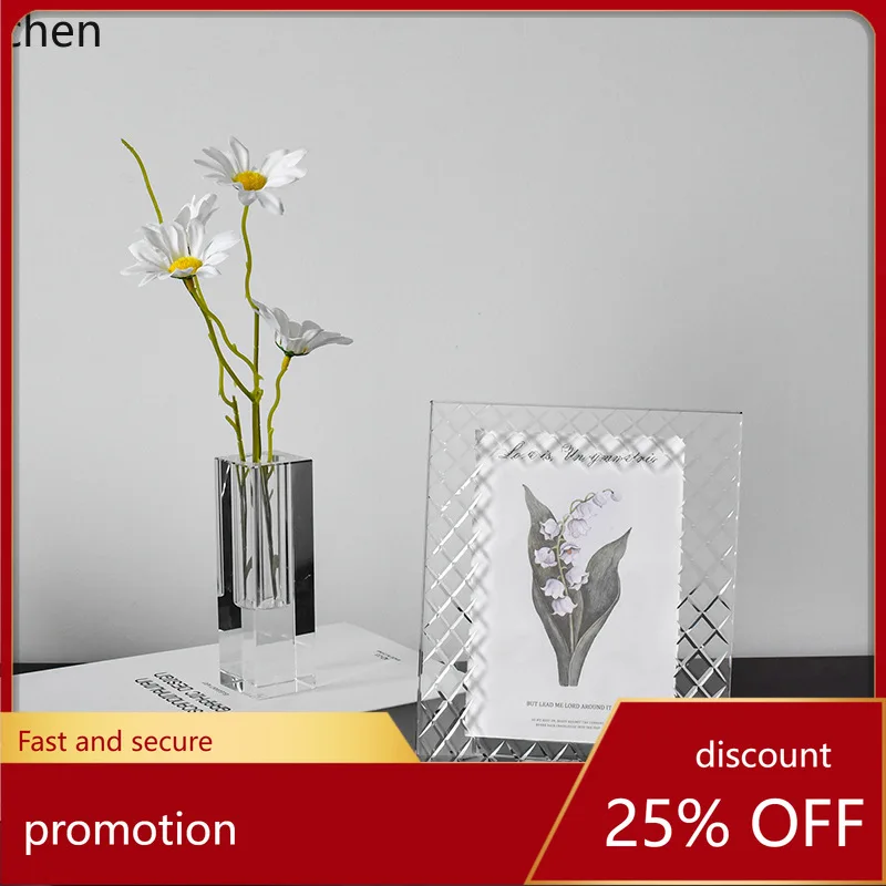 ZML Simple Crystal Photo Frame Transparent Engraved Home Living Room Bedroom Creative Decoration Gift Photo Album Frame