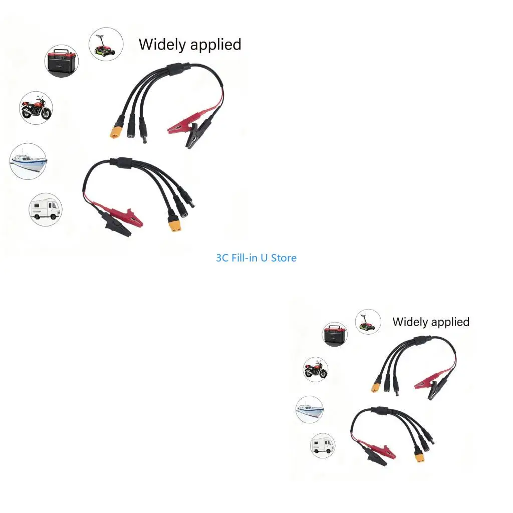 G8TA Worktable Power Cable for Charging Tasks, with DC5521 Cable, Banana Terminals, Clip Ends, and 5 Way Battery Service Layout
