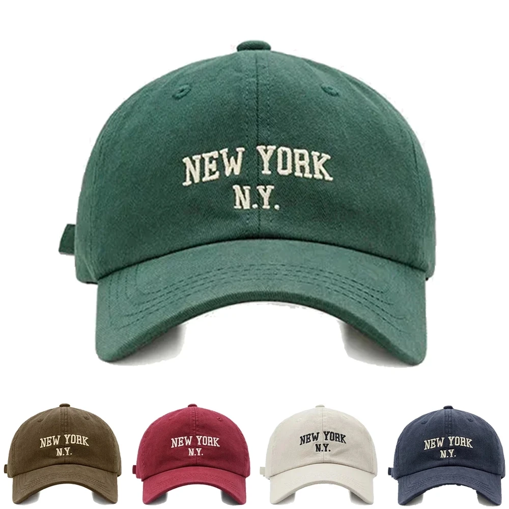 1PCs NEW YORK Wome's Cap For Female Men's Baseball Cap Sports Sun Hat Top Kpop Soft Snapback Retro Hip-Hop Cotton Hats