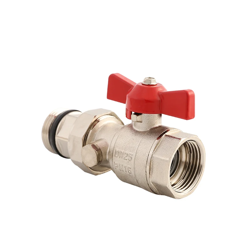 ATV&UTVCE Certified Brass Nickel Plated Manual Water Ball Valve with Thermometer 1