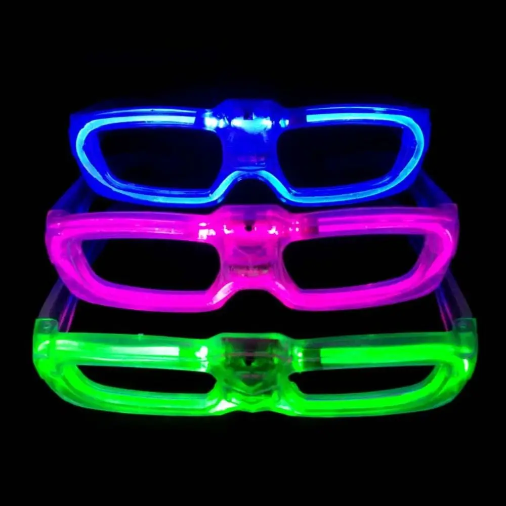 Suministros para fiestas, gafas LED que brillan en la oscuridad para adultos, gafas intermitentes, gafas luminosas, sombras de obturador, gafas con barras luminosas