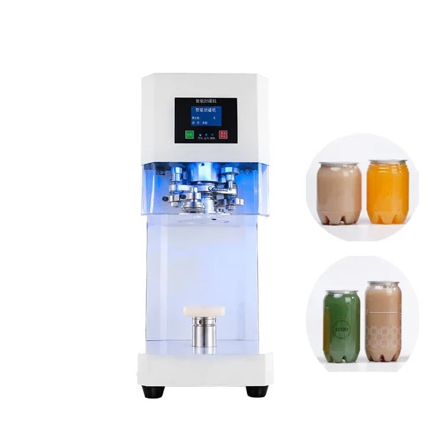 New Design Bubble Tea Tin Can Sealing Machine Semi Automatic Full Automatic 110V Bottle Can Sealer Machine With Different Base