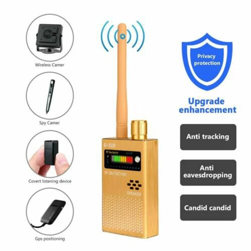 G319 Wireless RF Signal Detector Spy-Camera GSM Audio Bug Finder GPS Signal Lens Tracker Detect 1MHz-6.5GHz Professional Scanner