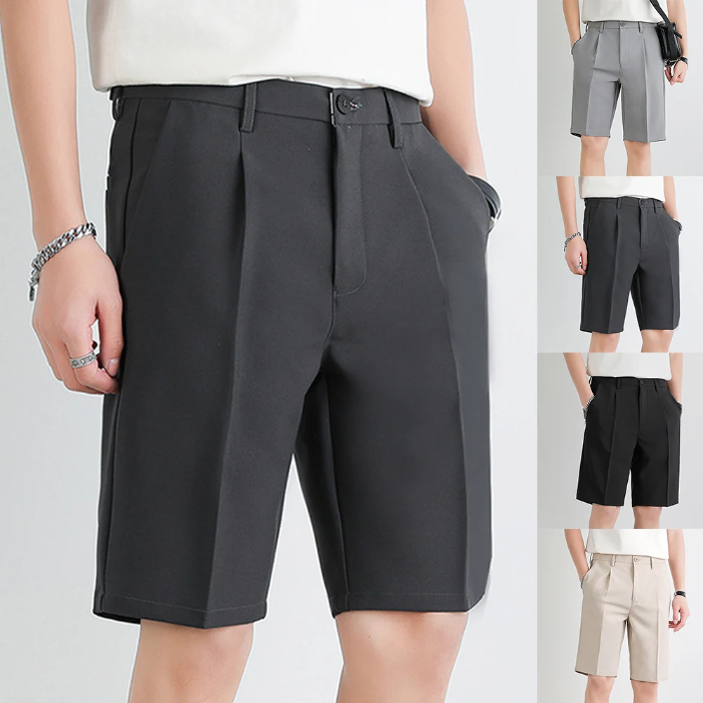 Casual Shorts Quick Drying Casual Outfits 33 34 Trendy Shorts Trendy Style Workplace Suitable All Seasons Wear Medium Waist