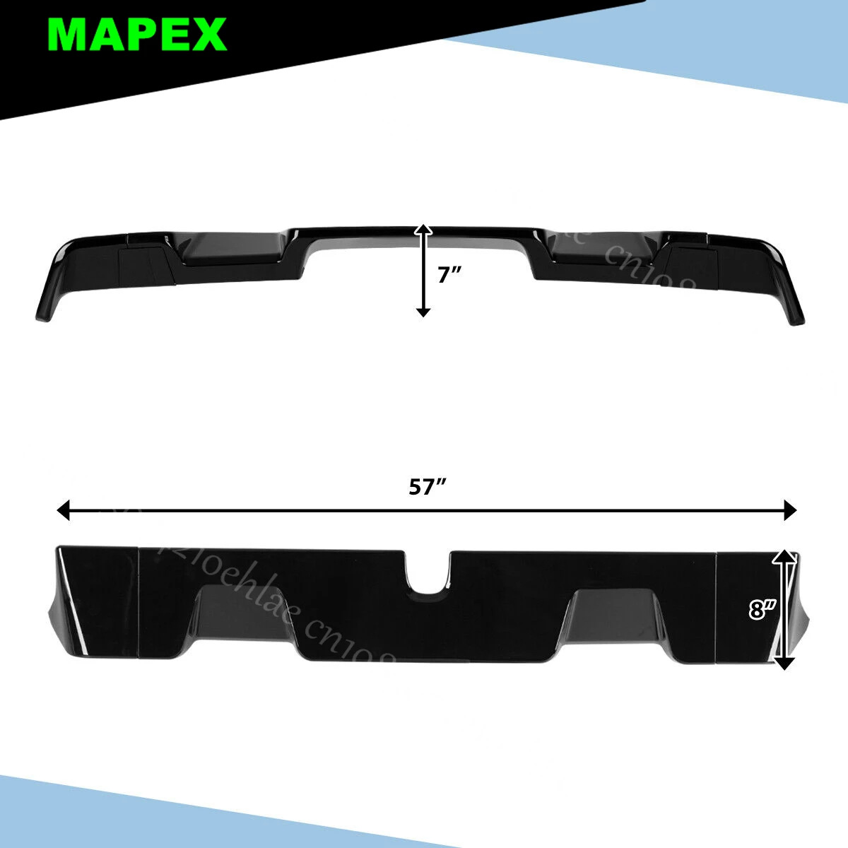 Car Styling Fits 19-21 For Dodge Ram 1500 Glossy Black Painted Roof Rear Cab Rear Spoiler Wing