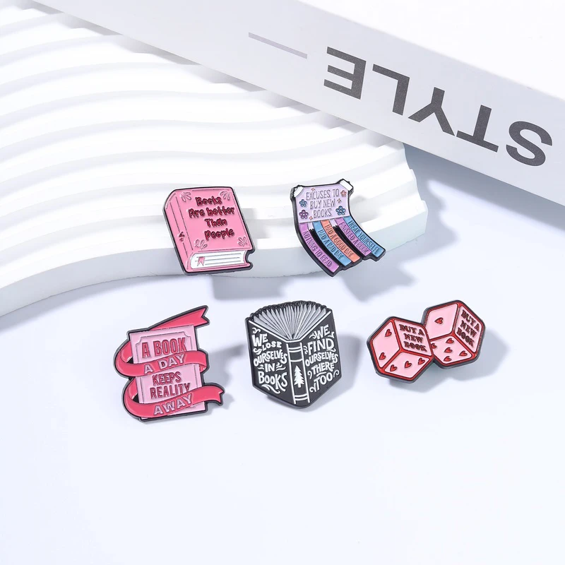 Creative Cute Book Enamel Pin,'books Are Better Than People' Fun Reading Quote,Fashion Accessory,Unisex Design,Gift for Friends
