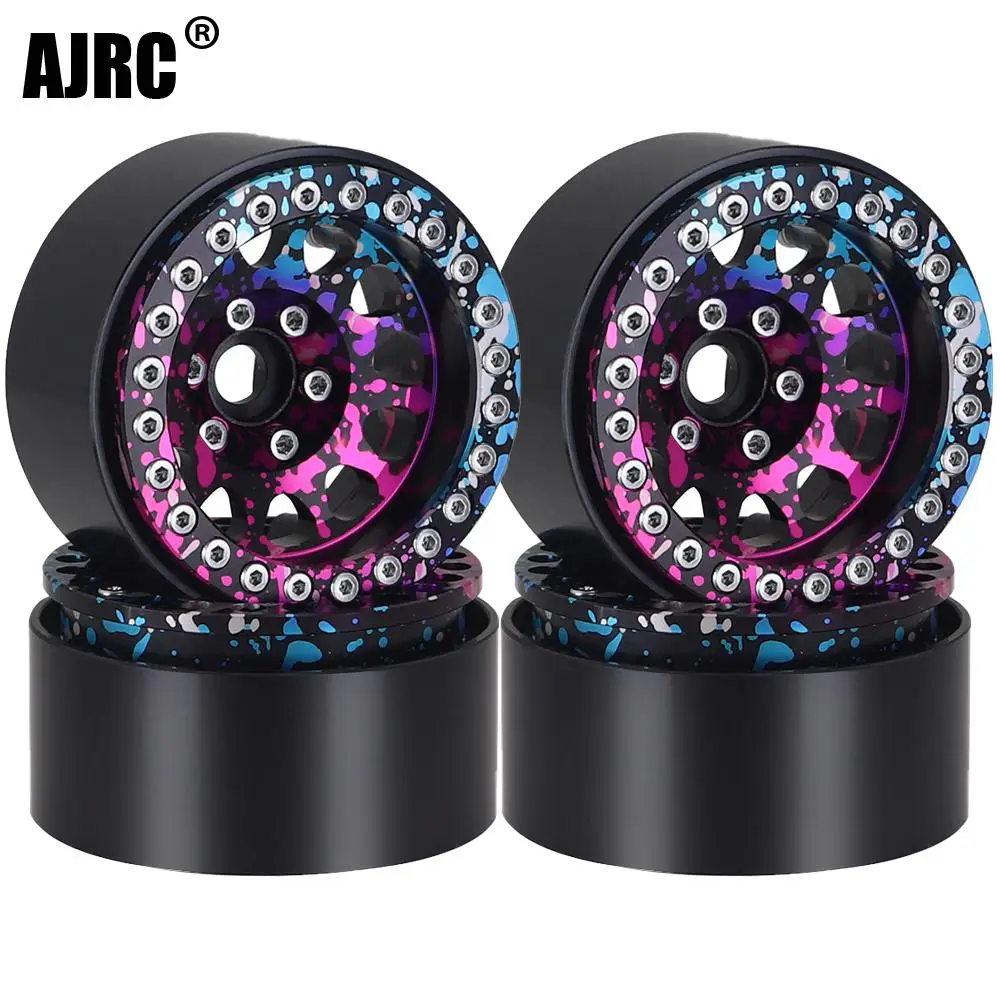 1.9 Inch Color Metal Beadlock 12 Round Hole Wheel Hub Rim For 1/10 Rc Crawler Axial Scx10 Traxxas Yikong Trx4 Rgt Redcat D90