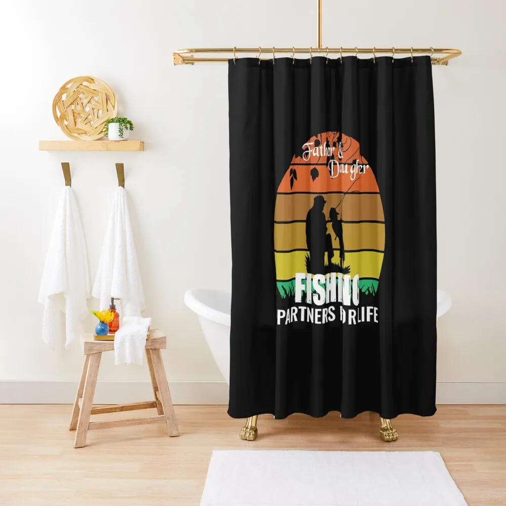 

Father and Daughter, Fishing Partners for life Shower Curtain In The Bathroom Accessories For Shower And Services Curtain