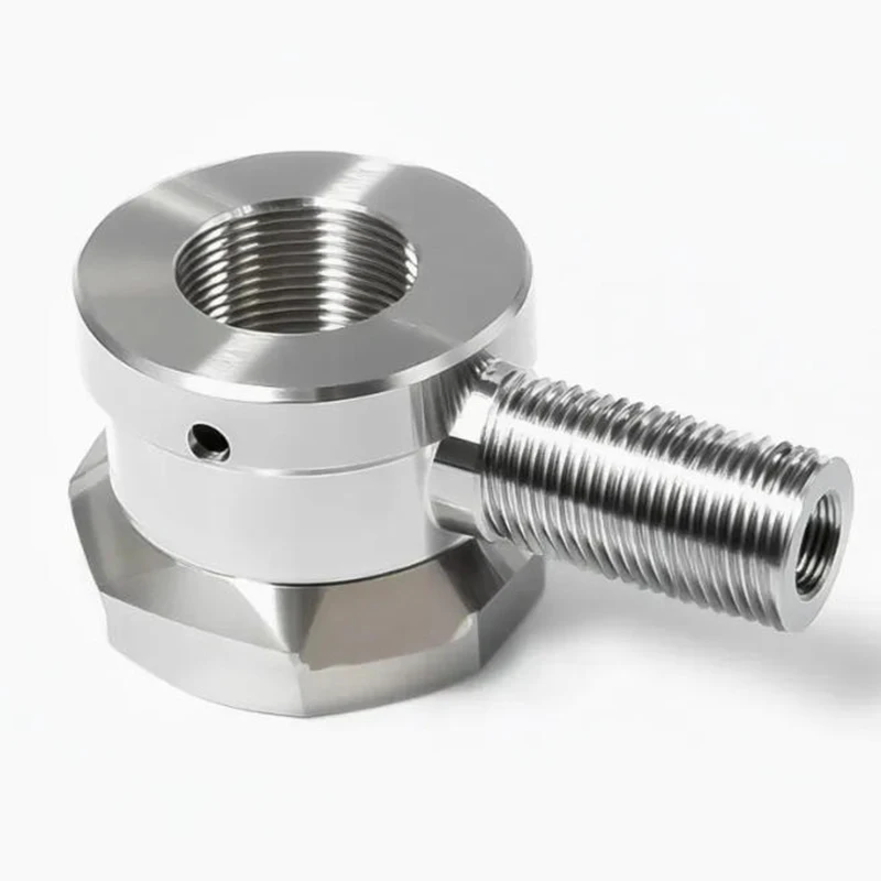 OEM آلة CNC الألومنيوم الفولاذ المقاوم للصدأ الدقة بالقطع مكونات واجهة متعددة الخيوط