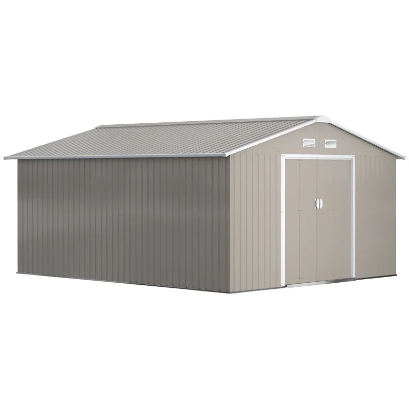 SimpleGarden Metal Shed, Storage Shed Utility Storage With Double Locking Doors For Bike, Yard Tools, Easy To Assemble