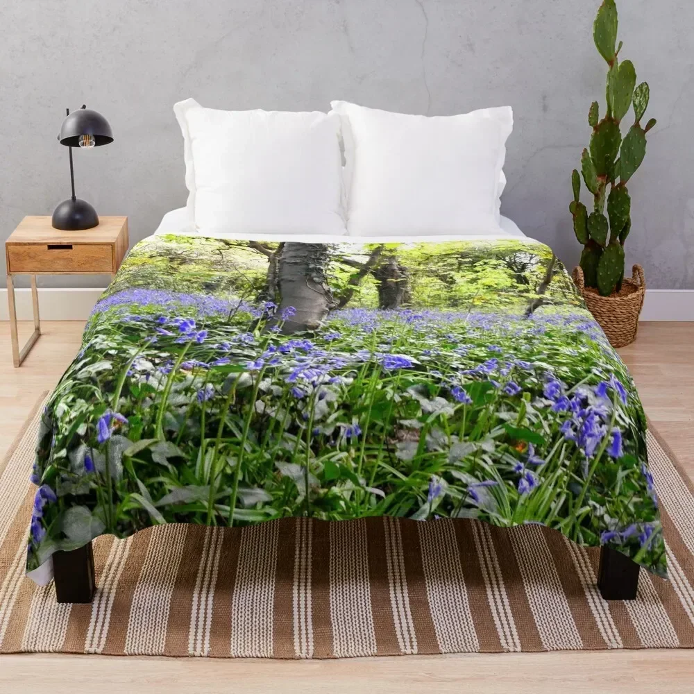 

Kemnal Bluebells Throw Blanket Foldable Soft Warm Blanket for Outdoor Use