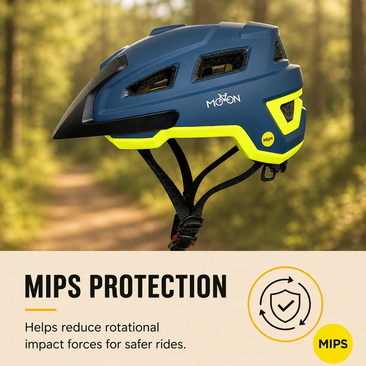 

MOON Youth MIPS Cycling Helmet with Magnetic UV Protection Visor – Road & MTB Bike Helmet for Boys & Girls