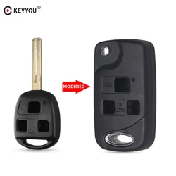 KEYYOU Replacement Modified Remote Flip Car Key Shell Case For Lexus IS200 LS400 RX300 GS300 Fob Auto Keys Case Cover