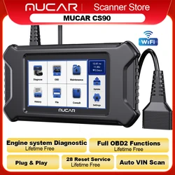 MUCAR CS90 OBD2 Diagnostic Tool Auto obd 2 Scanner Scan Tool 28 Reset Maintenance Service Lifetime Update Free for All Car