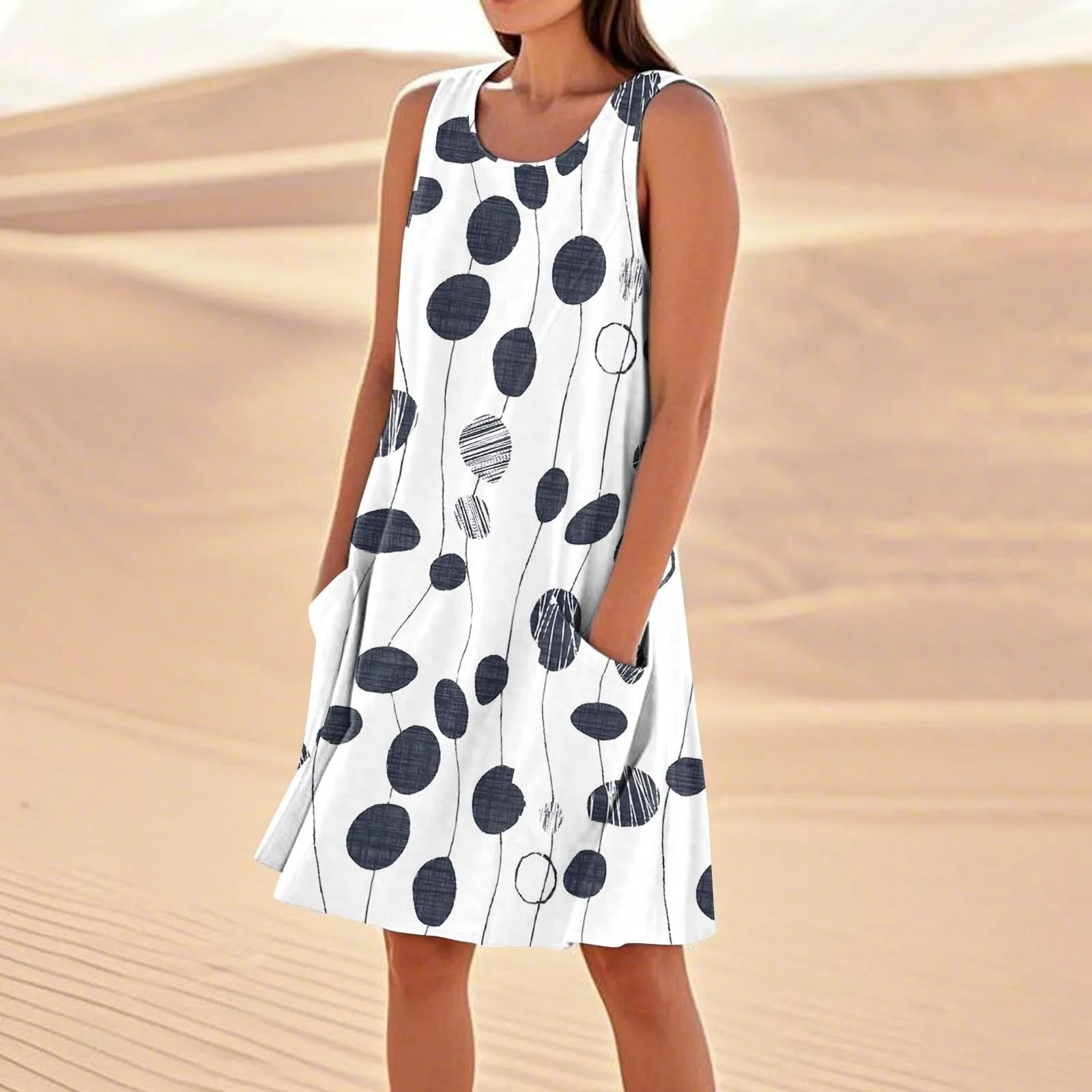 

Summer Dresses for Women 2025 Casual Sleeveless Beach Sundresses Crew Neck Bodycon Floral Boho Tank Summer Dresses Casual