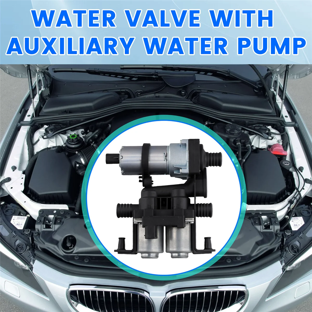 Classic Car Water Valve with Auxiliary Water Pump for BMW E38 7 Series E39 5 Series E53,E34 1995-2003 64118374994