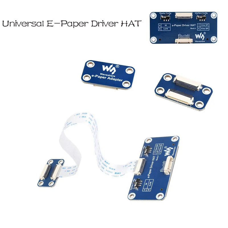 Waveshare  Universal e-Paper Raw Panel Driver HAT, Supports Most Waveshare SPI e-Paper Raw Panels