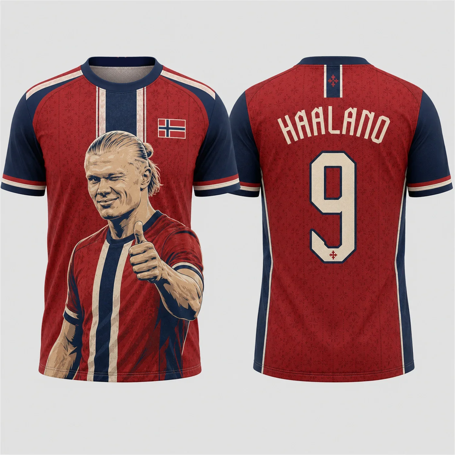 Kids 2026 Haaland Commemorative Football Jersey Athletic Soccer Short Sleeved T-shirts 2-13 Years Boys Girls Casual Fans Tops