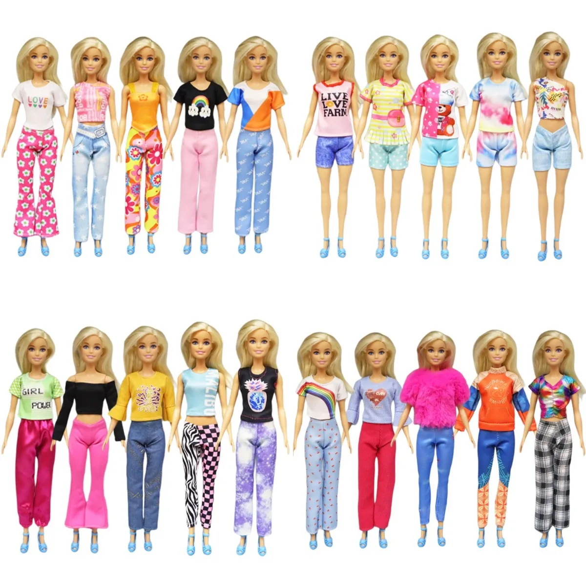 

1Set 1/6 Doll Casual Skirt Vest Shirt Pants Dress Fashion Outfits for Barbie Dollhouse Accessories 30cm Doll Clothes