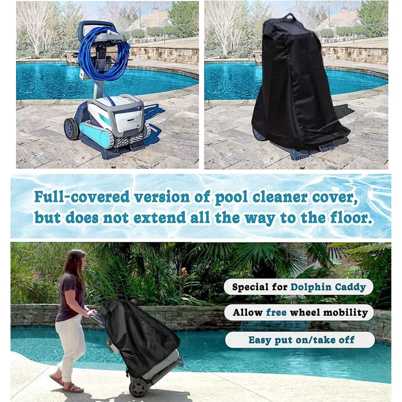 -FDDT 9991794-R1 Pool Cleaner Caddy Cover For Dolphin Pool Vacuum Universal Classic Caddy, Ventilated Waterproof Sunproof