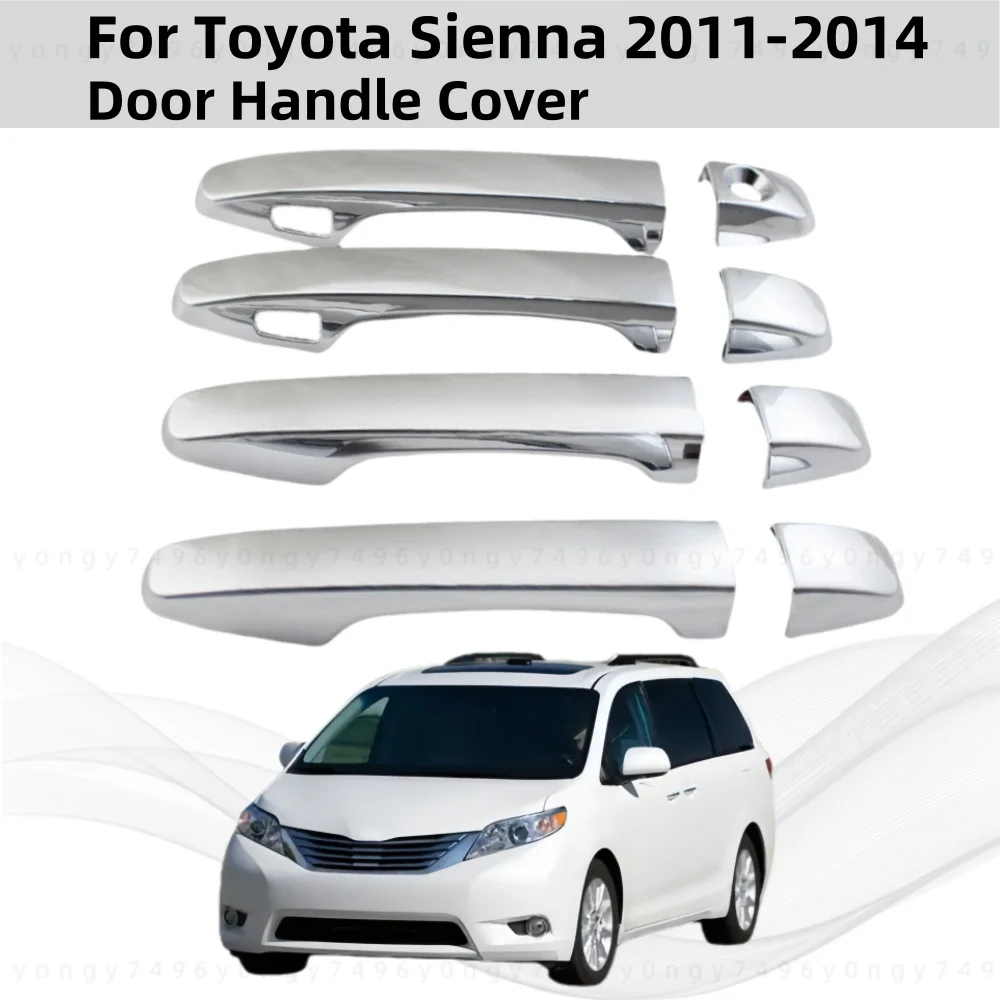 

For Toyota Sienna 2011 2012 2013 2014 Carbon Car Modification Accessories Plated Door Handle Cover Paste Style Chrome Trim