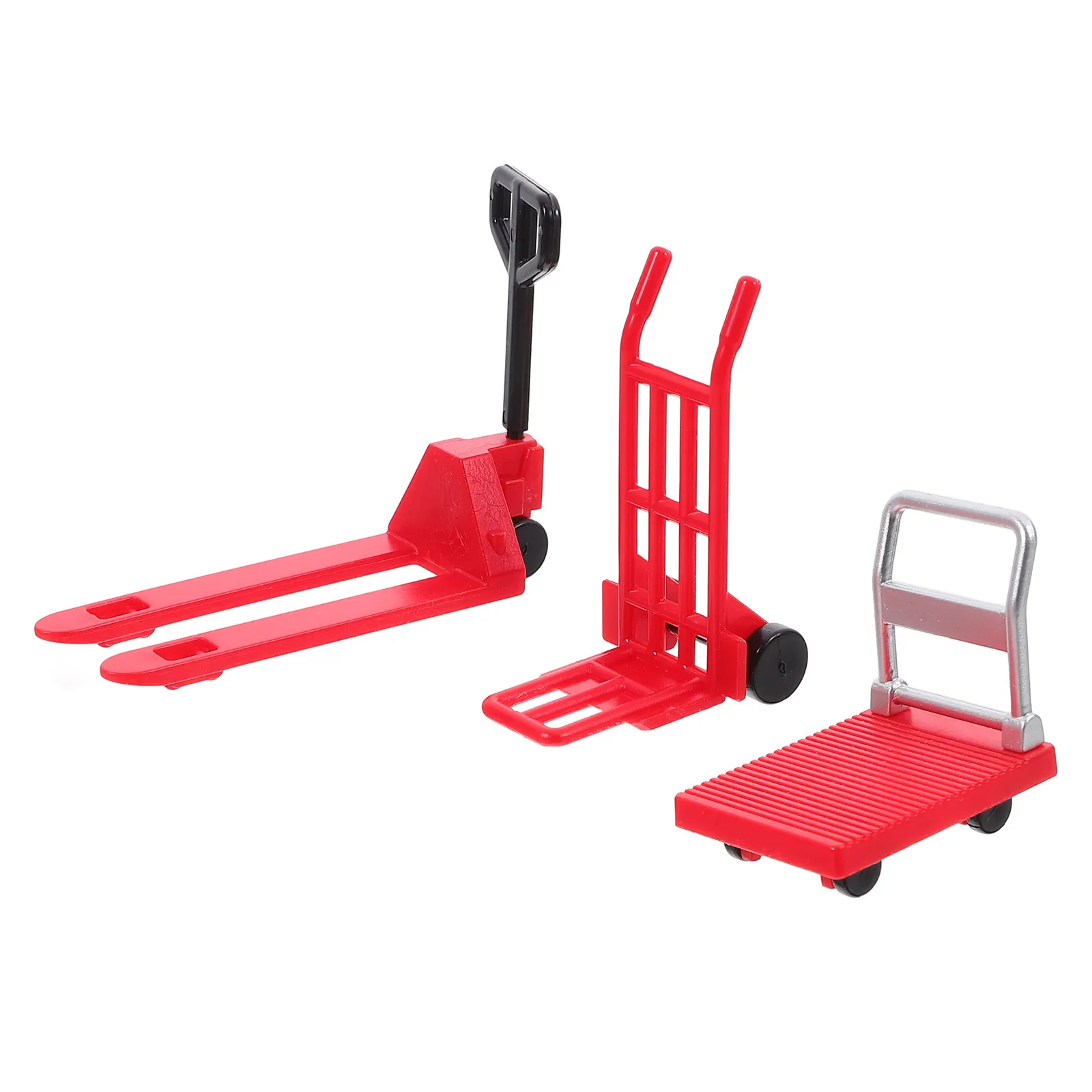 

1Set Miniature Moving Tool Set Mini Forklift Hand Trolley Platform Plastic Construction Vehicle Play for Kids