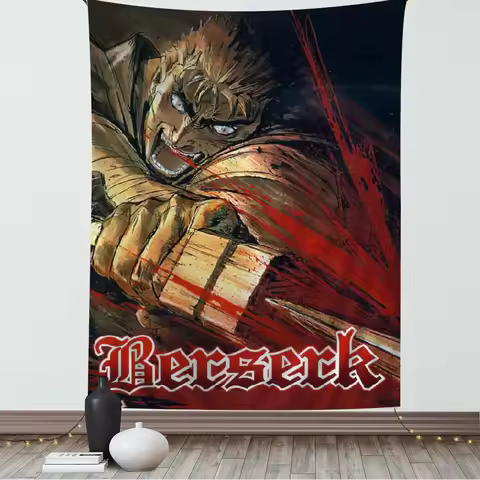 Anime B-Berserk Anime Tapestry Hippie Flower Wall Carpets Dorm Decor Wall Hanging Home Decor