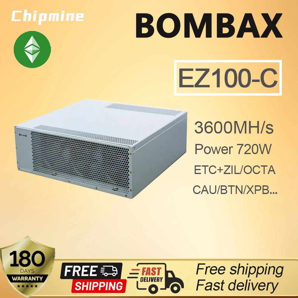 BOMBAX Miner EZ100-C 3600MH/s 12500M Hashrate 720W 2300W Power ETC Ethereum Dual Mining Machine ZIL OCTA CAU BTN