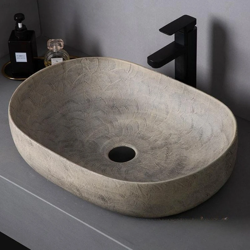 Retro Washbasin Durable Washhand Stand Easy Cleaning Bathroom Sinks Dirty Resistant Bathroom Fixture Guest Restrooms Household