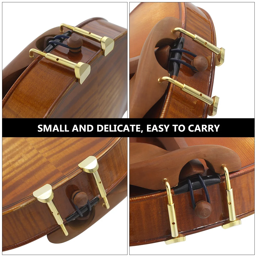 

2 Pcs Chin Rest Screw Violin Replacement Parts for Screws Adjustable Clamp Brass Chinrest Ebony with