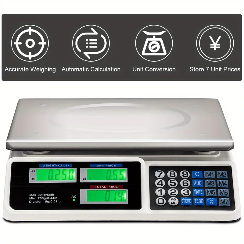 Electronic Counting Scale with Backlit LCD Display Tare Peeling Function Digital Weighing Scale