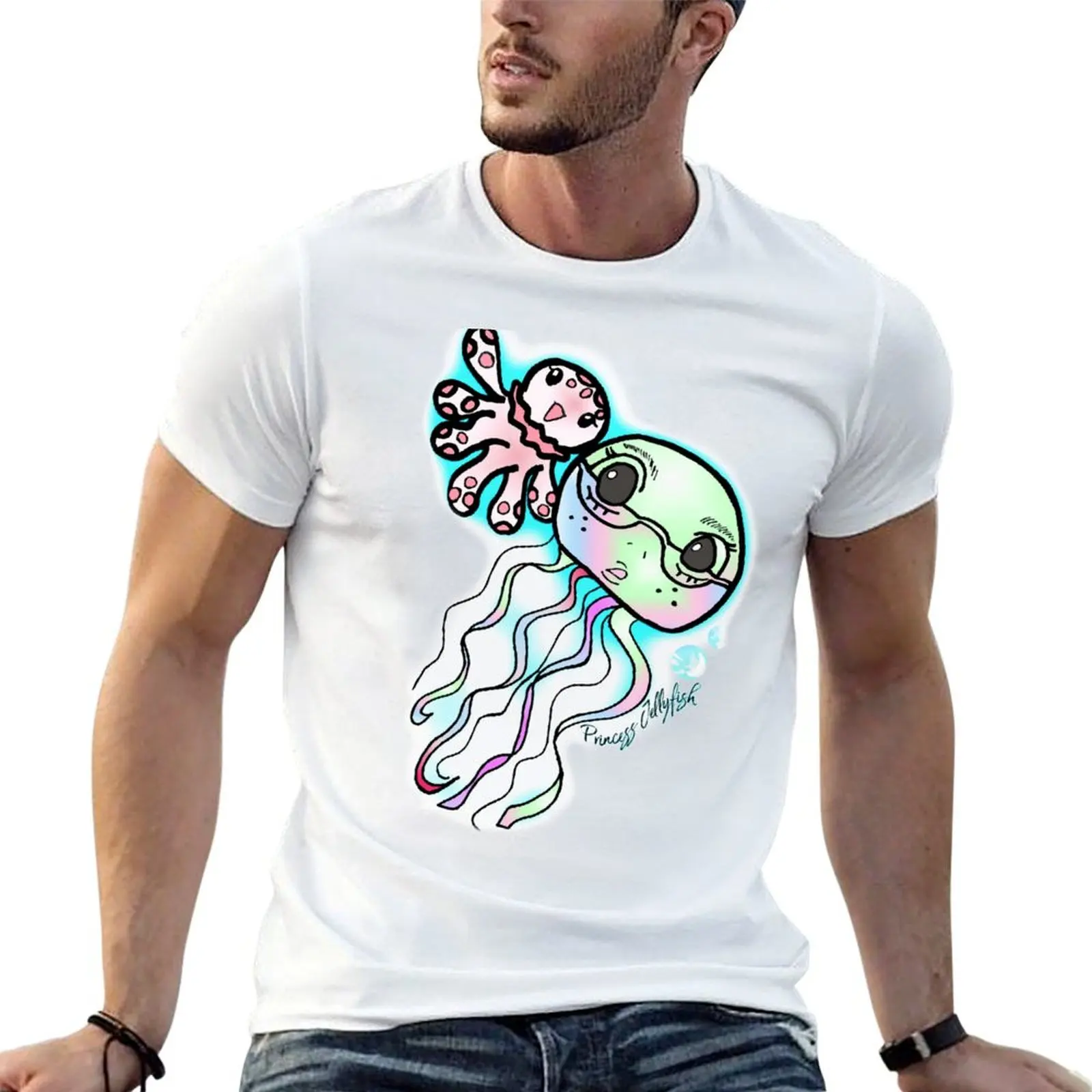 Camiseta Princess Jellyfish, camisetas de algodón 100% para hombre, camiseta de anime suave de algodón, camiseta