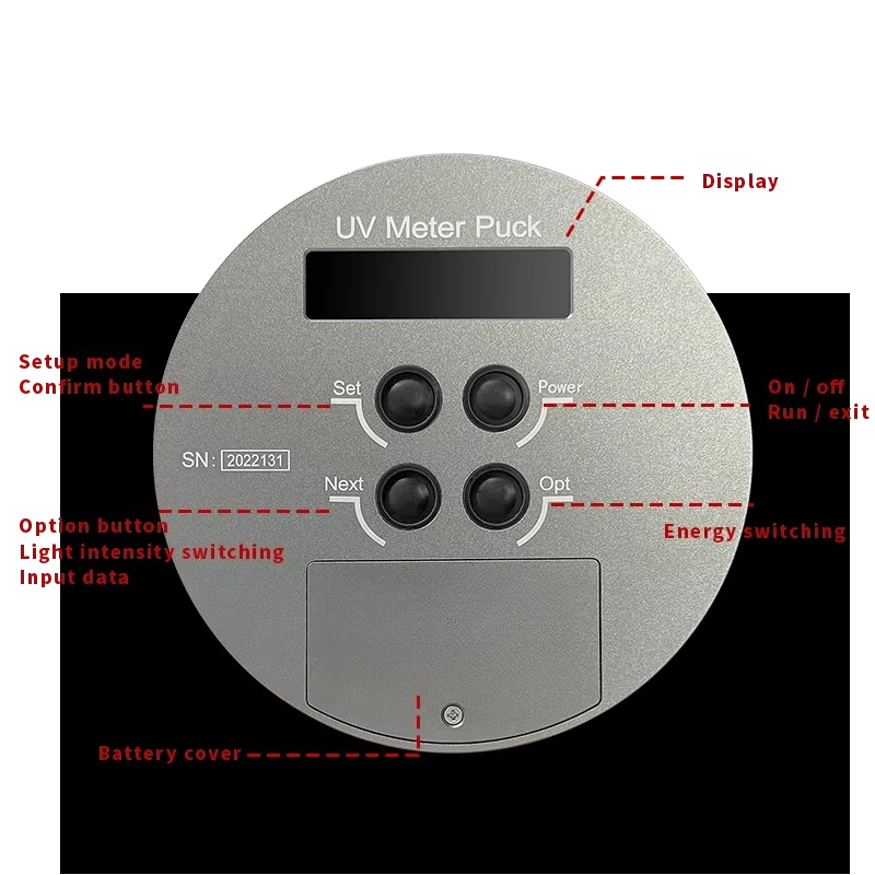 UV Meter UV Energy Analyzer 4 Band Digital OLED Display LED Lamp Halogen Iron-Doped  Lamps UV Irradiance 10-5000 MW/cm