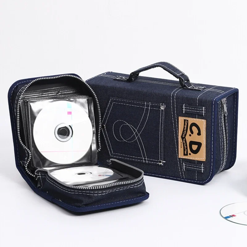 

Jane Chuang Large Capacity CD Bag Thickened Denim Disc Bag Disc Case 18-piece DVD Case Disc Bag