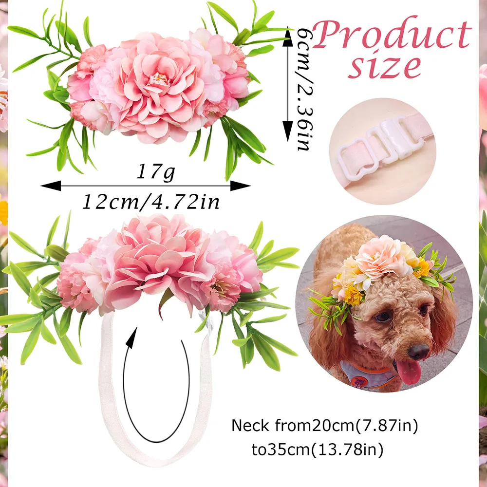 Lazos ajustables flor para perros y gatos pequenos