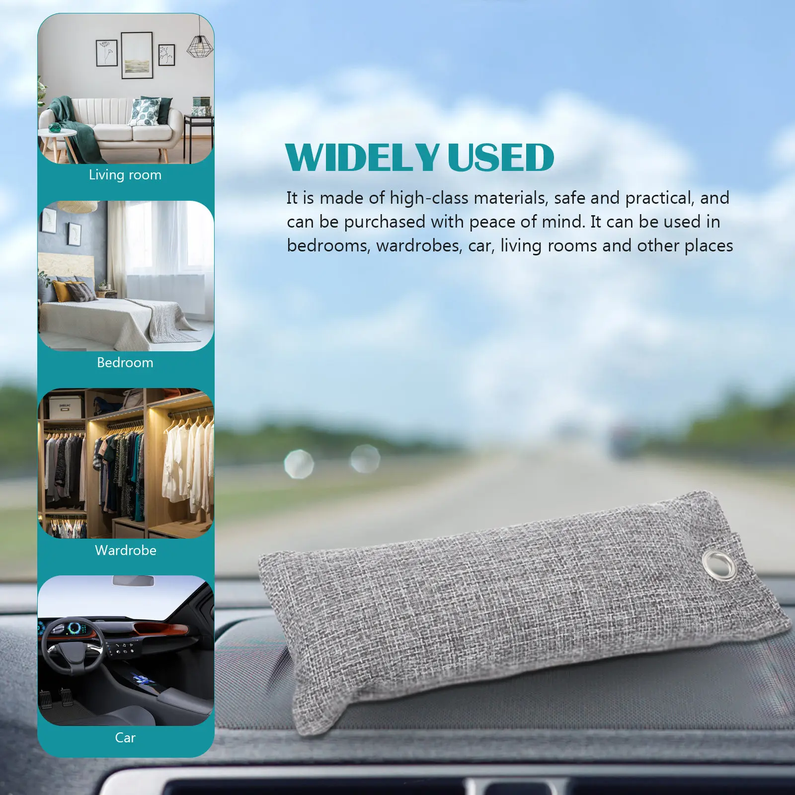 

4Pcs Bamboo Charcoal Odor Closet Deodorizers Moisture Absorbers Deodorizers Household Air Purifier