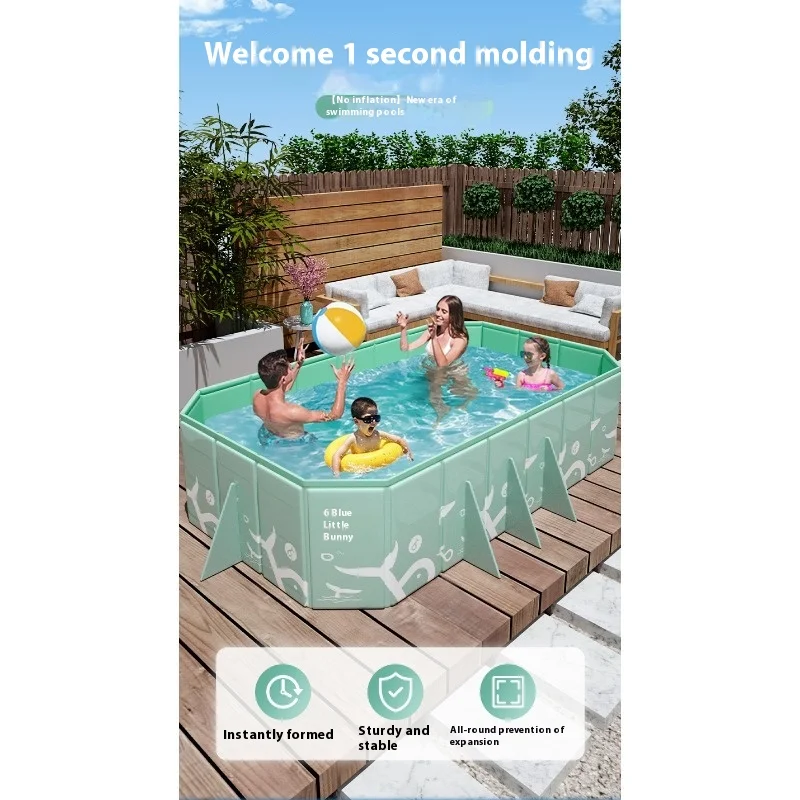 Piscina no inflable para niños, piscina plegable al aire libre, piscina familiar de gran tamaño al aire libre
