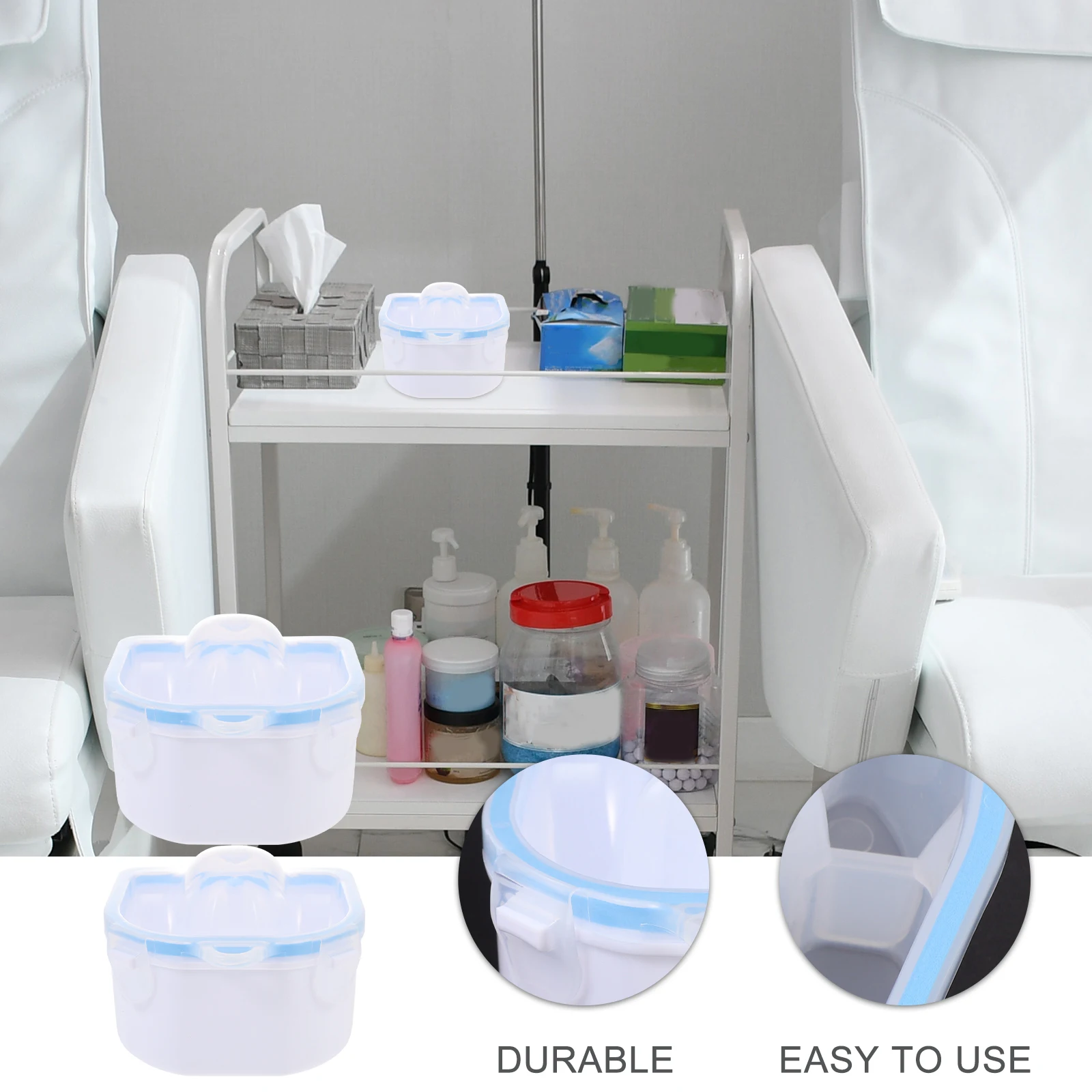 2 pezzi ciotole per manicure ciotole per rimozione unghie in plastica per ammorbidente per cuticole cura delle mani strumento spa forniture per manicure ciotola per nail art