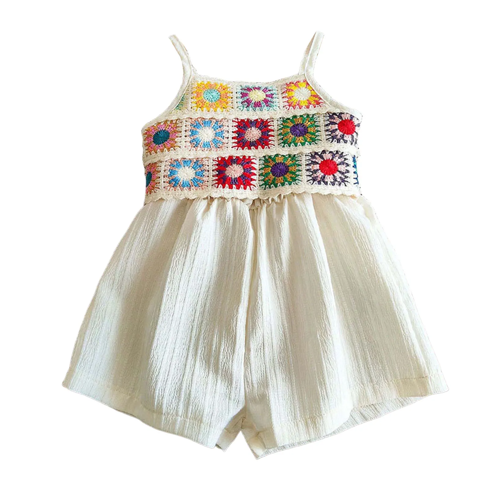 

Outfits for Girls Size 6 Girls Summer Comfortable And Breathable Flower Embroidery Jumpsuit Baby Girl 9-12 Months