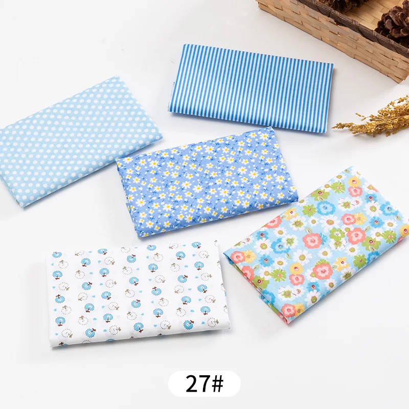 Printed Cotton Fabric For Patchwork Children Floral Quilted Cloth For DIY Handmade Crafts 25*25cm/Pc TJ0537-c