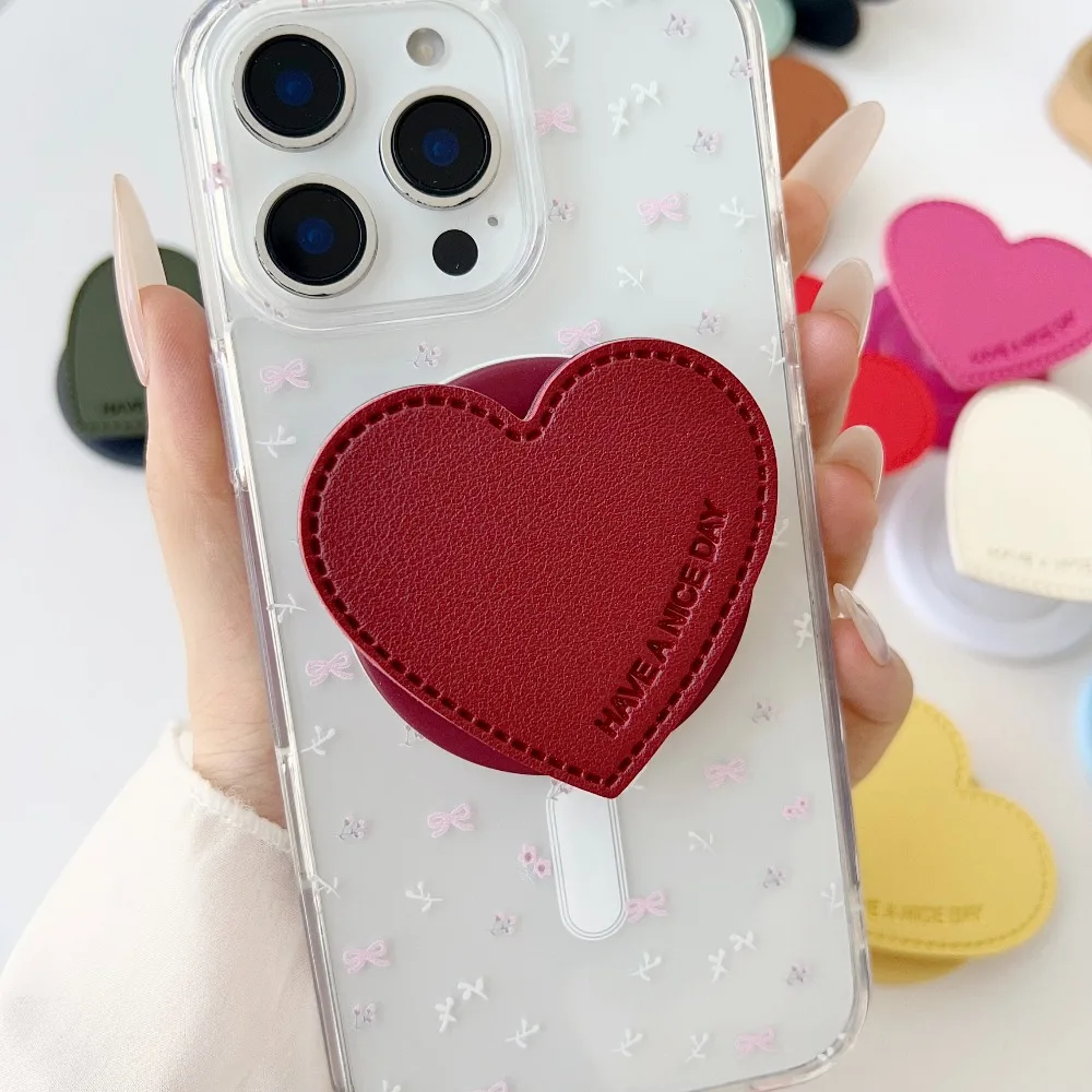 

Корея INS милый персиковый кронштейн в форме сердца для Magsafe Phone Grip Tok кронштейн для IPhone Samsung Google универсальные магнитные подставки Griptok